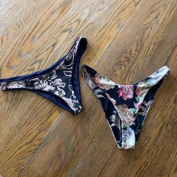 2 MAAJI bikini bottoms floral is high cut/L - Picture 1 of 8